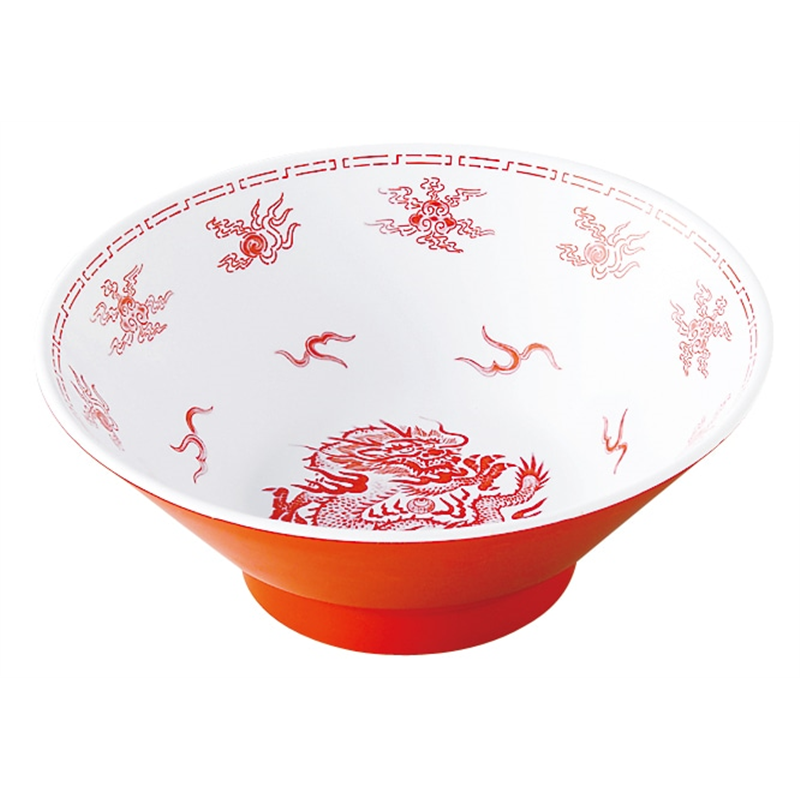 瑞祥 CA-18 中華丼 新竜模様 白/赤 1個（ご注文単位1個）【直送品】