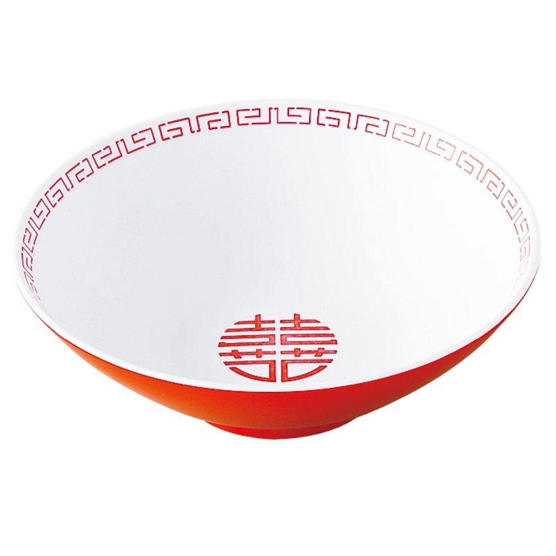 瑞祥 CA-11 中華丼(丸形) 白/赤 1個（ご注文単位1個）【直送品】