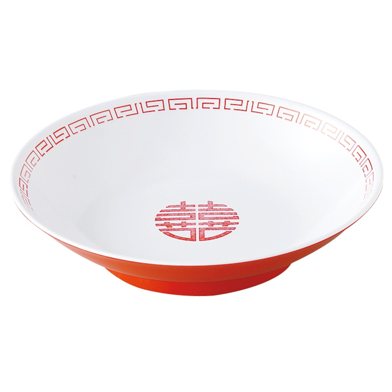 瑞祥 CA-20 冷麺皿 白/赤 1個（ご注文単位1個）【直送品】