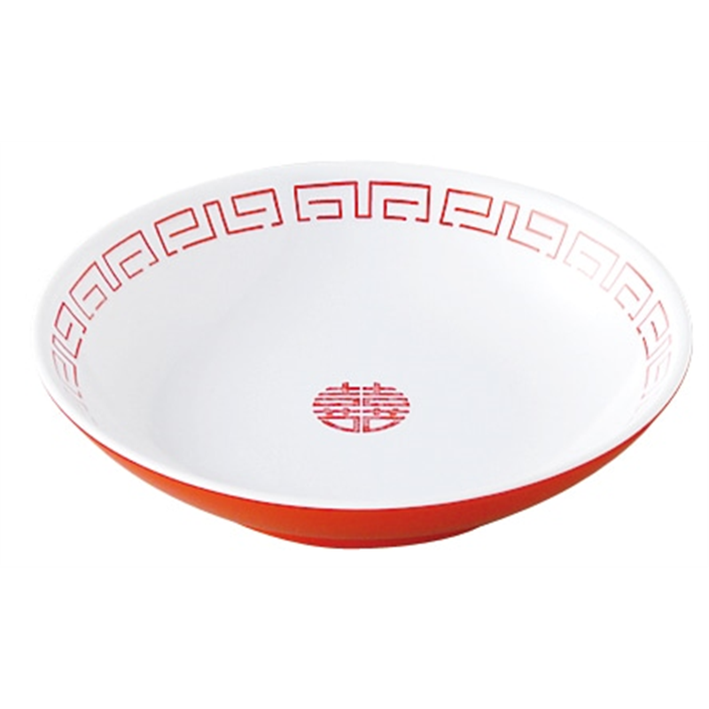 瑞祥 CA-41 中華小皿 白/赤 1個（ご注文単位1個）【直送品】