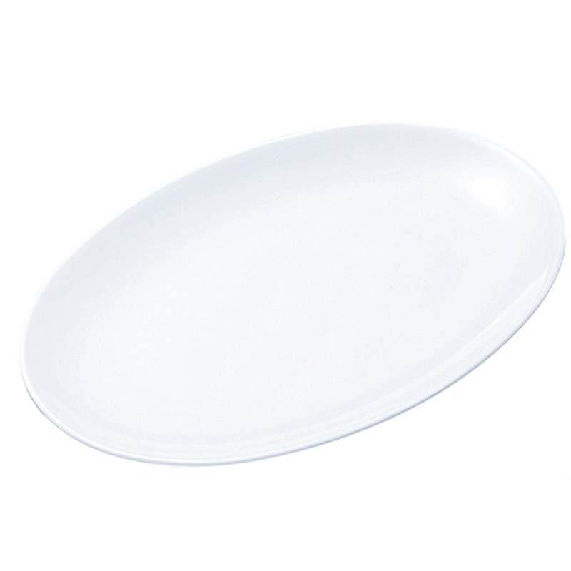 №38BW 小判皿(メタ型) 10吋 (白) 1個（ご注文単位1個）【直送品】