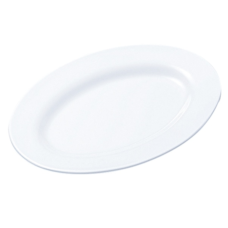 №39AW 小判皿(リム型)8吋 (白) 1個（ご注文単位1個）【直送品】