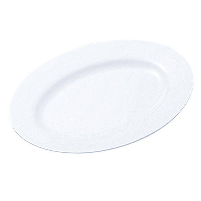 №38AW 小判皿(リム型)10吋 (白) 1個（ご注文単位1個）【直送品】