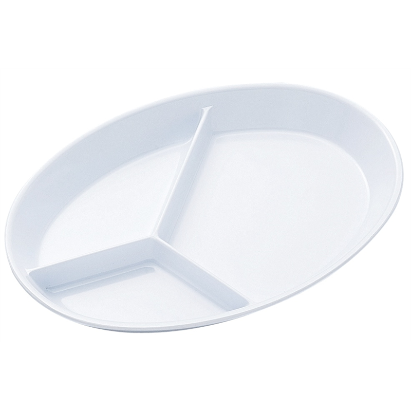 №55W 小判菜皿3ツ切 (白) 1個（ご注文単位1個）【直送品】