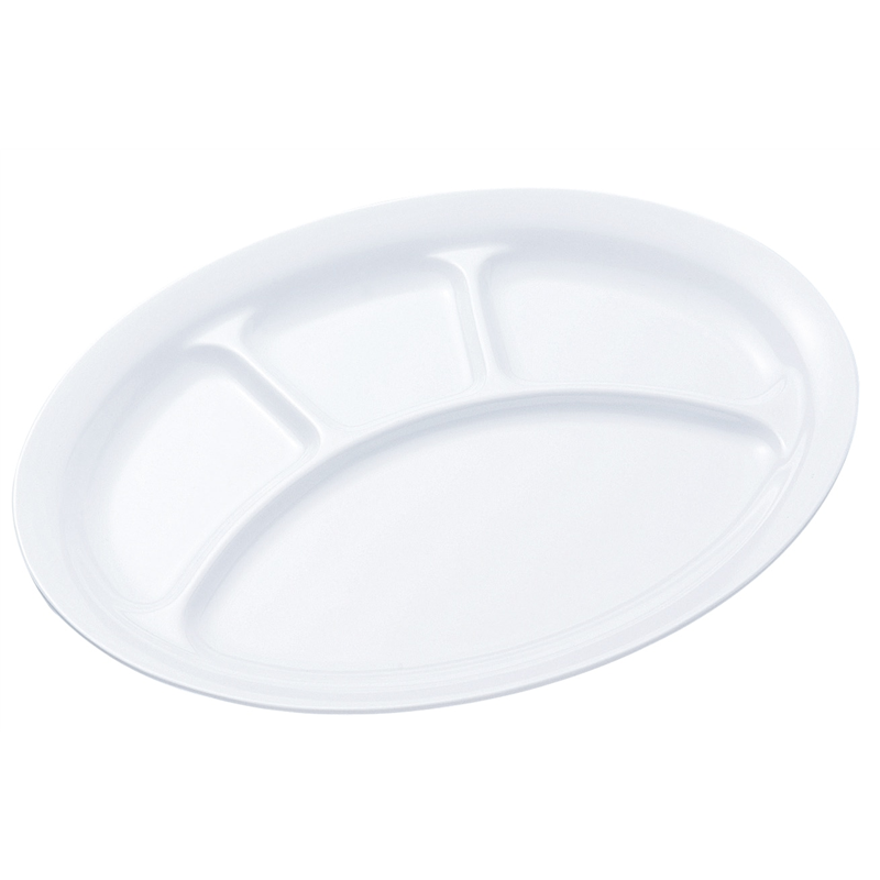 №54W 小判ランチ皿(大)4ツ切 (白) 1個（ご注文単位1個）【直送品】