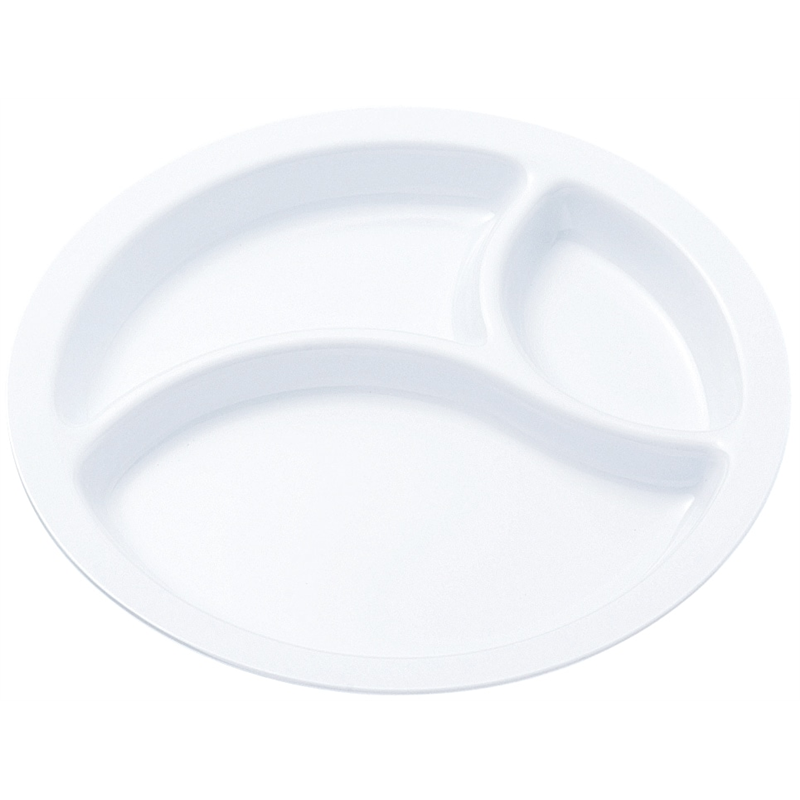 №56W 丸ランチ皿(新型)3ツ切 (白) 1個（ご注文単位1個）【直送品】