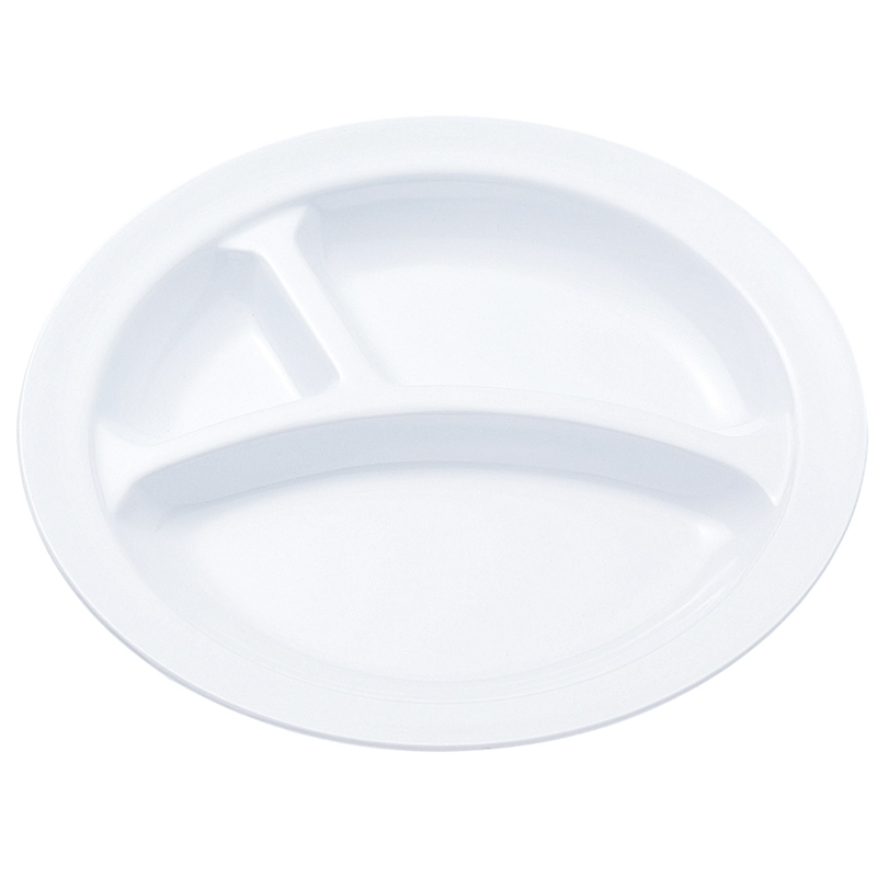 №52W 丸ランチ皿(大)3ツ切 (白) 1個（ご注文単位1個）【直送品】