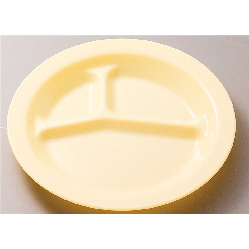 №1714K ポリプロ 丸ランチ皿三ツ切 (クリーム) 1個（ご注文単位1個）【直送品】