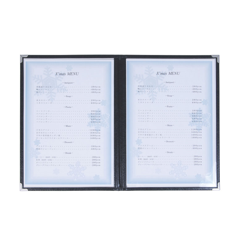 クイックメニュー A4/見開4頁 黒 36017BLK 1個（ご注文単位1個）【直送品】