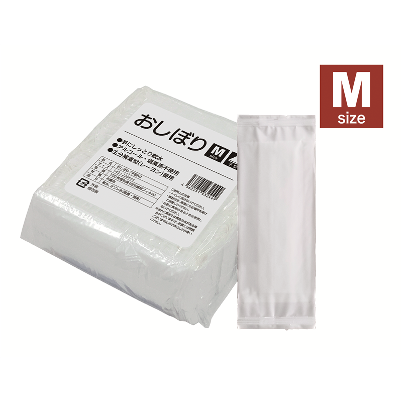 平型おしぼり テフキーO3(オースリー) Mサイズ 100枚入 1個（ご注文単位1個）【直送品】