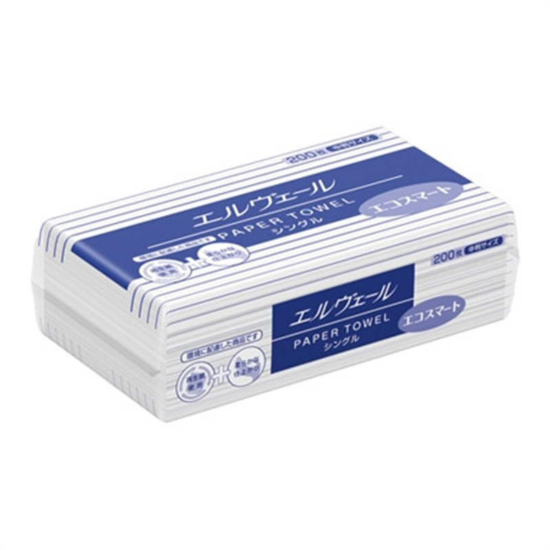 エルウﾞェール ペーパータオル エコスマート S 200枚(中判)35束 1個（ご注文単位1個）【直送品】