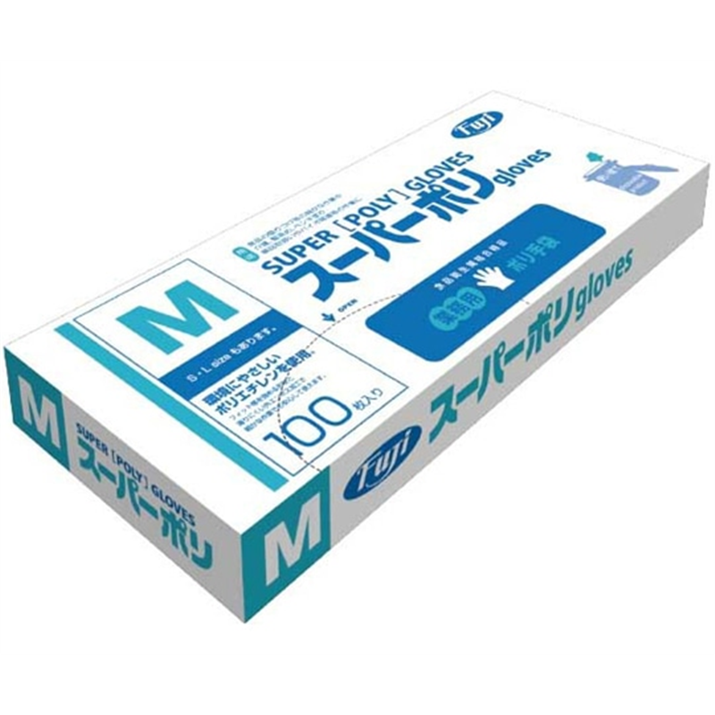 フジ スーパーポリグローブ 半透明 M 100枚入 609200 1個（ご注文単位1個）【直送品】