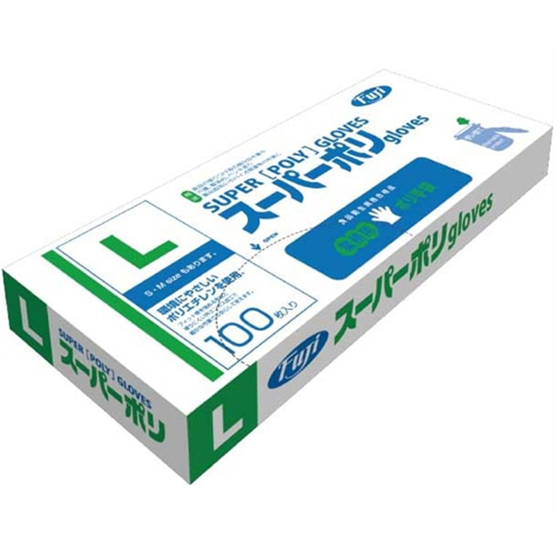 フジ スーパーポリグローブ 半透明 L 100枚入 609300 1個（ご注文単位1個）【直送品】