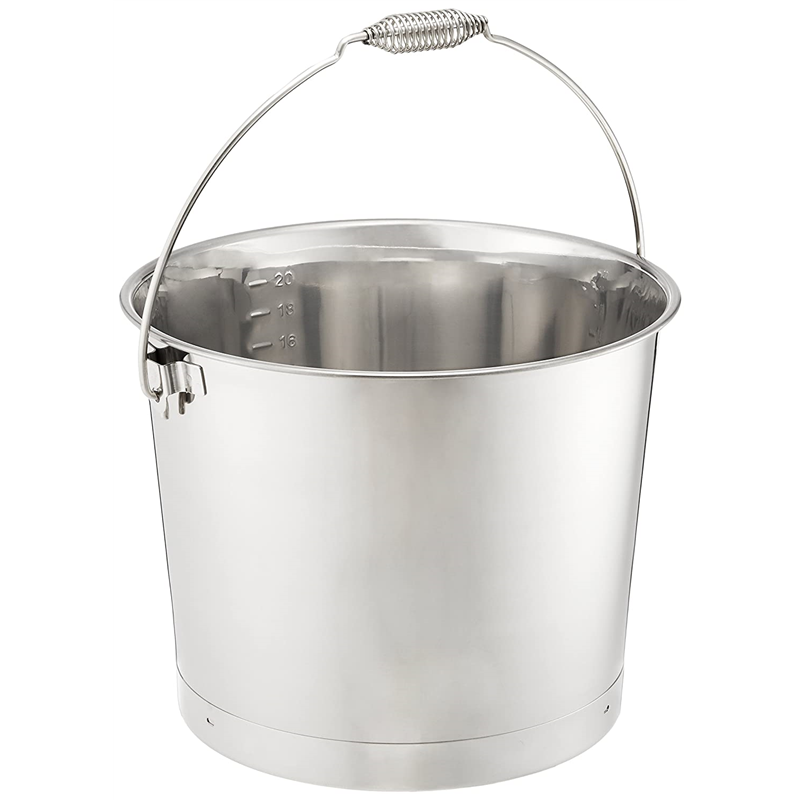 18-8プレスバケツ 20L(ワイヤーバネ取手) 1個(ご注文単位1個)【直送品】