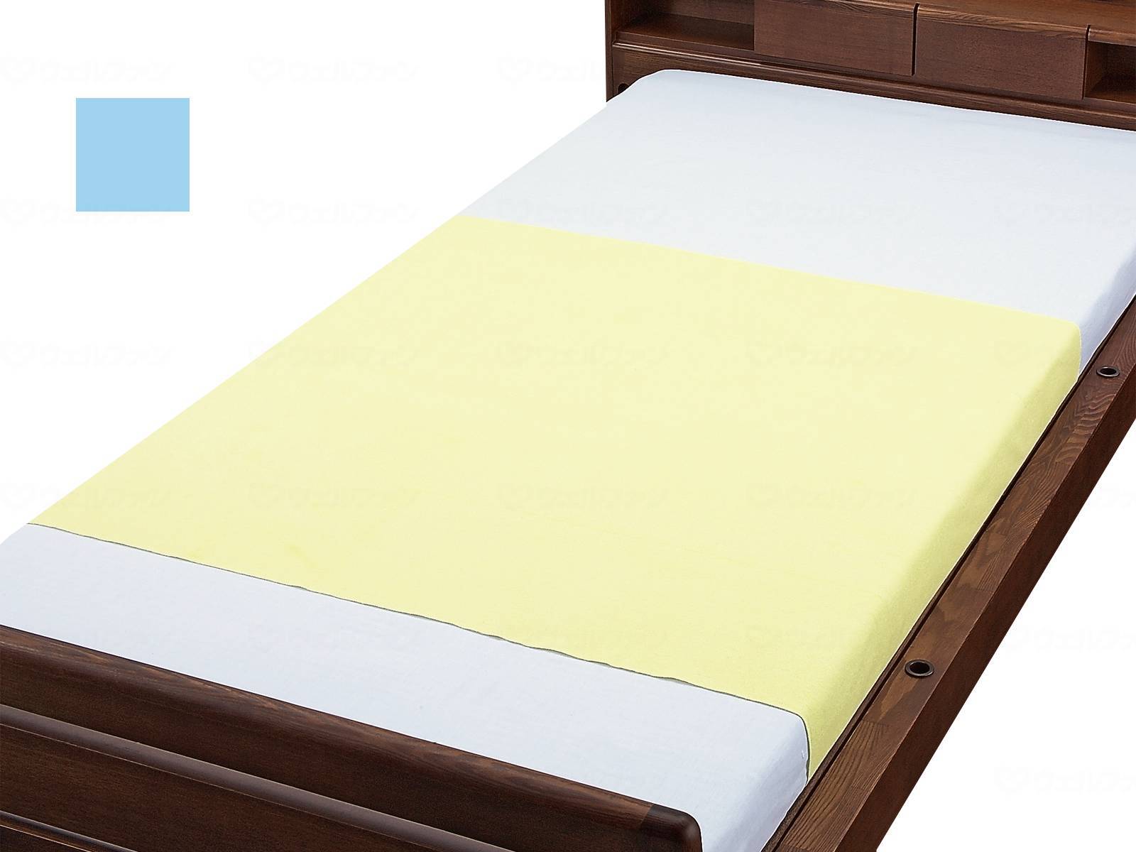 ウェルファン 綿混パイル防水シーツ　90×145cm サックス 1個（ご注文単位1個）【直送品】