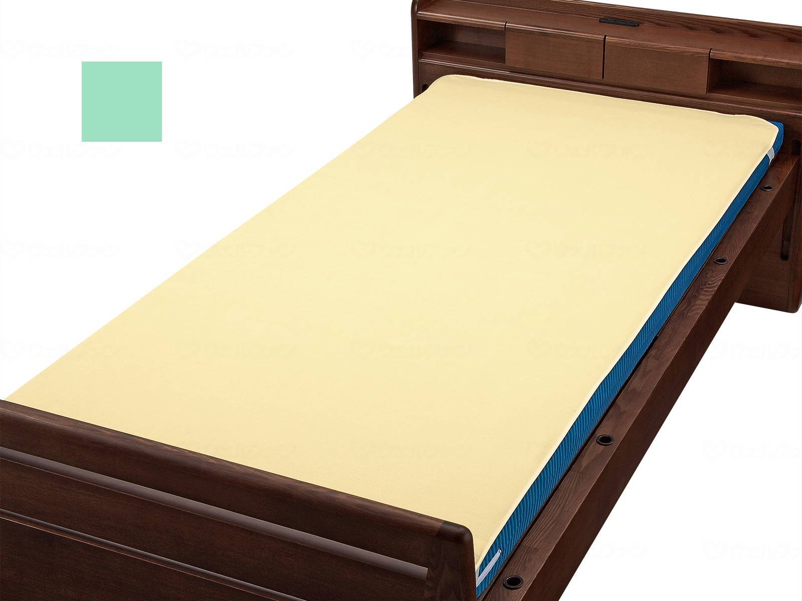 ウェルファン ベッドパッド型防水シーツ グリーン W 1個（ご注文単位1個）【直送品】