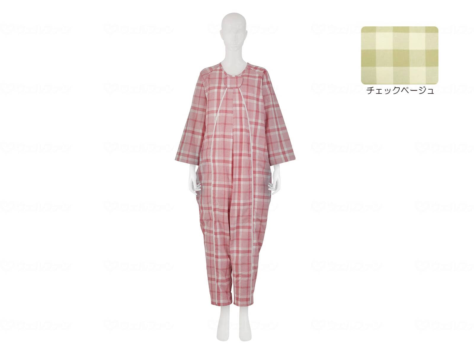 ウェルファン フドーねまきA 厚手/チェックベージュ/LL 1個（ご注文単位1個）【直送品】