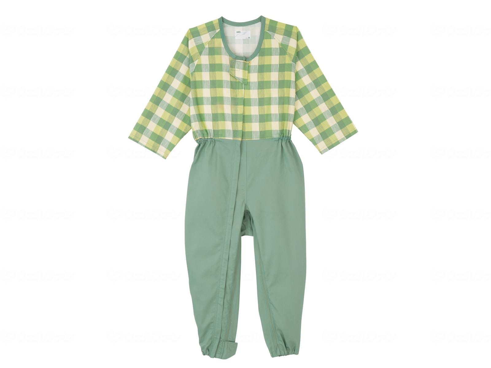 ウェルファン コンビネーション(フルオープン)プッシュホック(オールS)/ツイルブロックグリーン/M 1個（ご注文単位1個）【直送品】