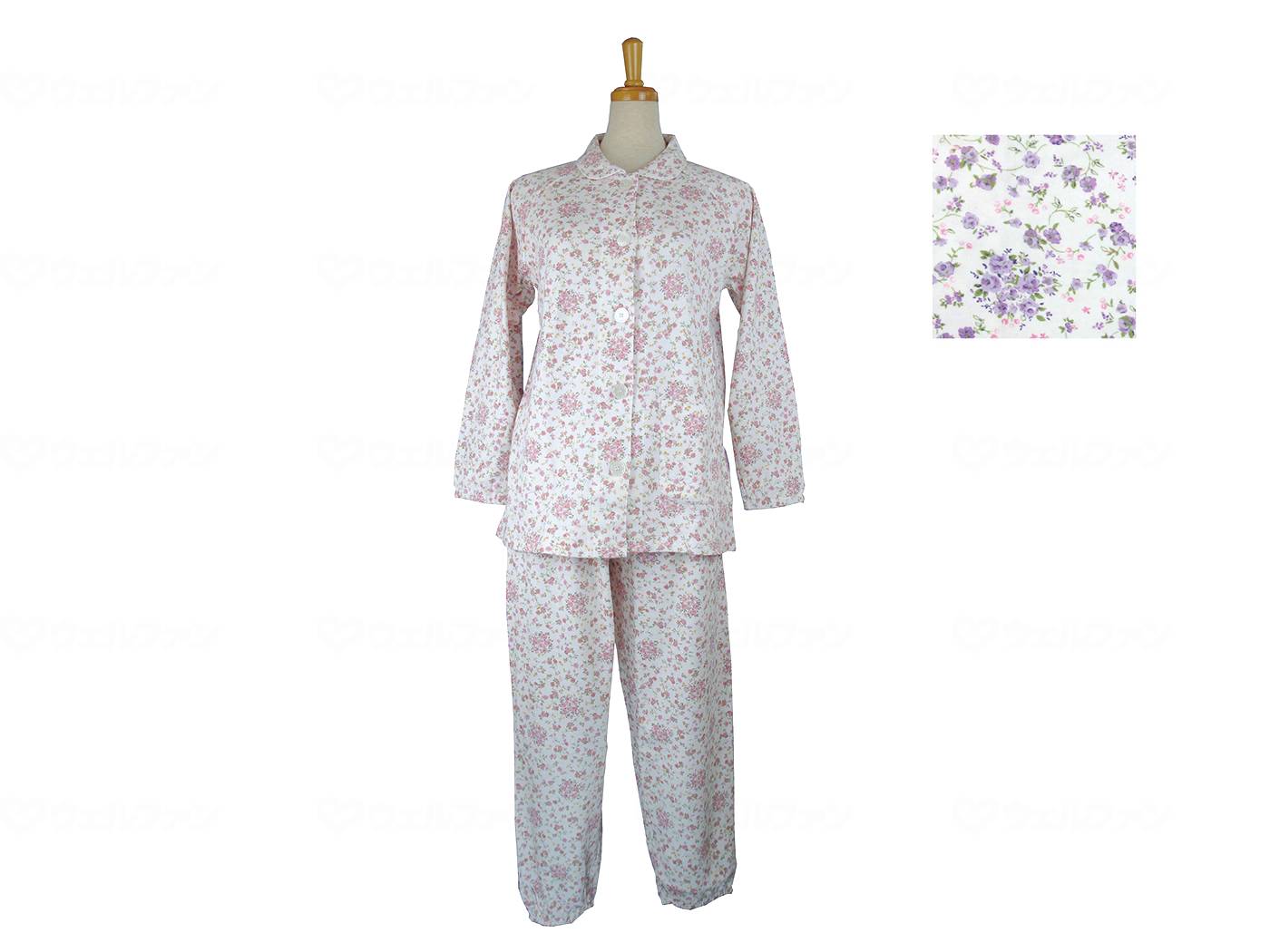 ウェルファン 婦人 やすらぎパジャマ/パープル/M 1個（ご注文単位1個）【直送品】