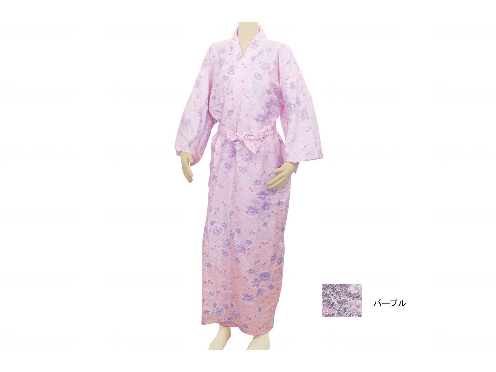 ウェルファン テイコブ ガーゼねまき 婦人用/パープル/L 1個（ご注文単位1個）【直送品】