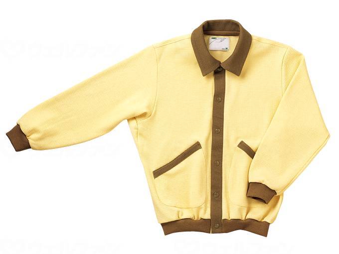 ウェルファン スクエアニット室内着(えり付き前開きタイプ)/クリーム/LL 1個（ご注文単位1個）【直送品】