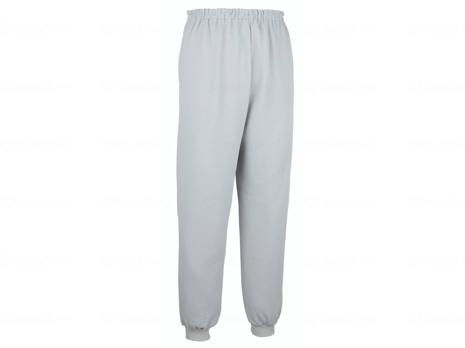 ウェルファン スクエアニット裾リブ付きズボン/グレー/M 1個（ご注文単位1個）【直送品】