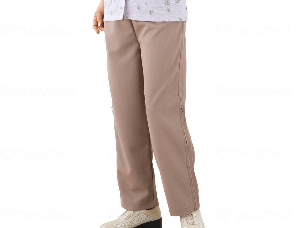 ウェルファン 婦人脇全開ジャージパンツ/ベージュ/M 1個（ご注文単位1個）【直送品】