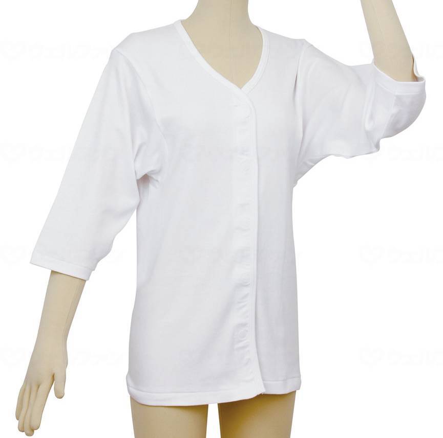 ウェルファン テイコブ ワンタッチ肌着 七分袖 婦人用/ホワイト/L 1個（ご注文単位1個）【直送品】