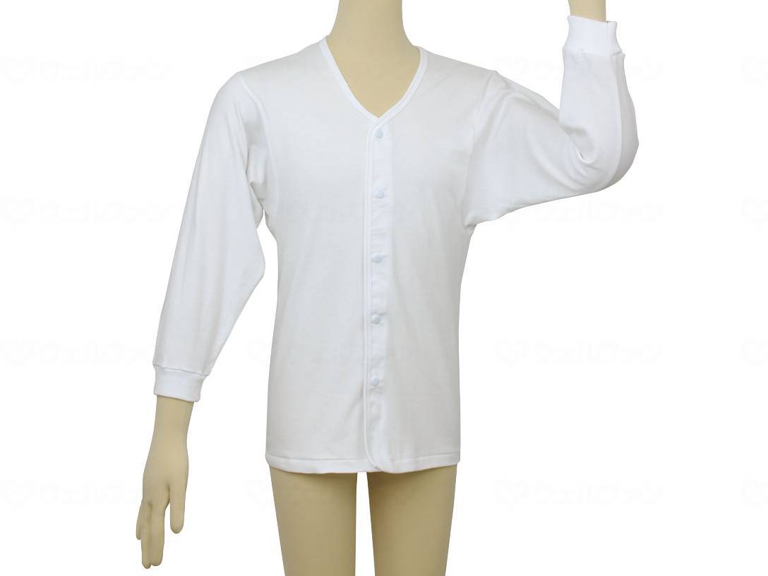 ウェルファン テイコブ らくホック肌着 長袖 紳士用/ホワイト/LL 1個（ご注文単位1個）【直送品】