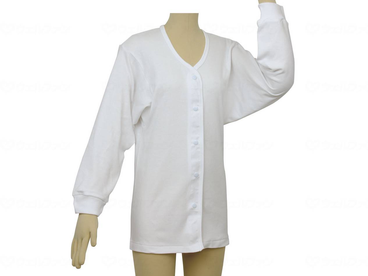 ウェルファン テイコブ らくホック肌着 長袖 婦人用/ホワイト/L 1個（ご注文単位1個）【直送品】