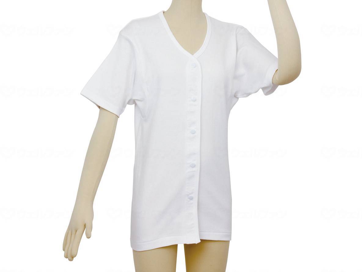 ウェルファン テイコブ らくホック肌着 半袖 婦人用/ホワイト/S 1個（ご注文単位1個）【直送品】