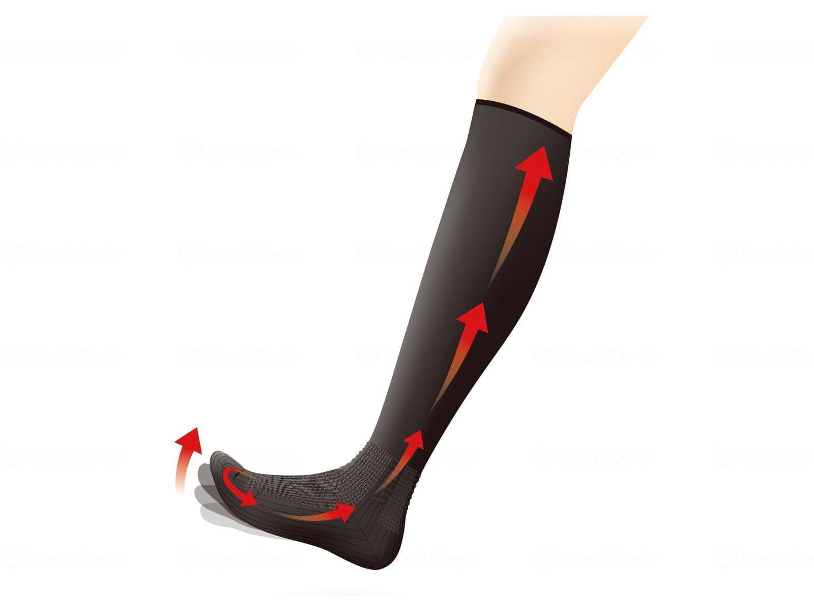 ウェルファン むくみ対策靴下/黒/22-23cm 1個（ご注文単位1個）【直送品】