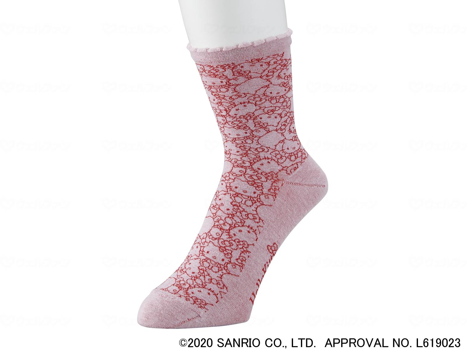 ウェルファン 足首ゆったりソックス(ハローキティ)/ピンク/22~24cm 1個（ご注文単位1個）【直送品】