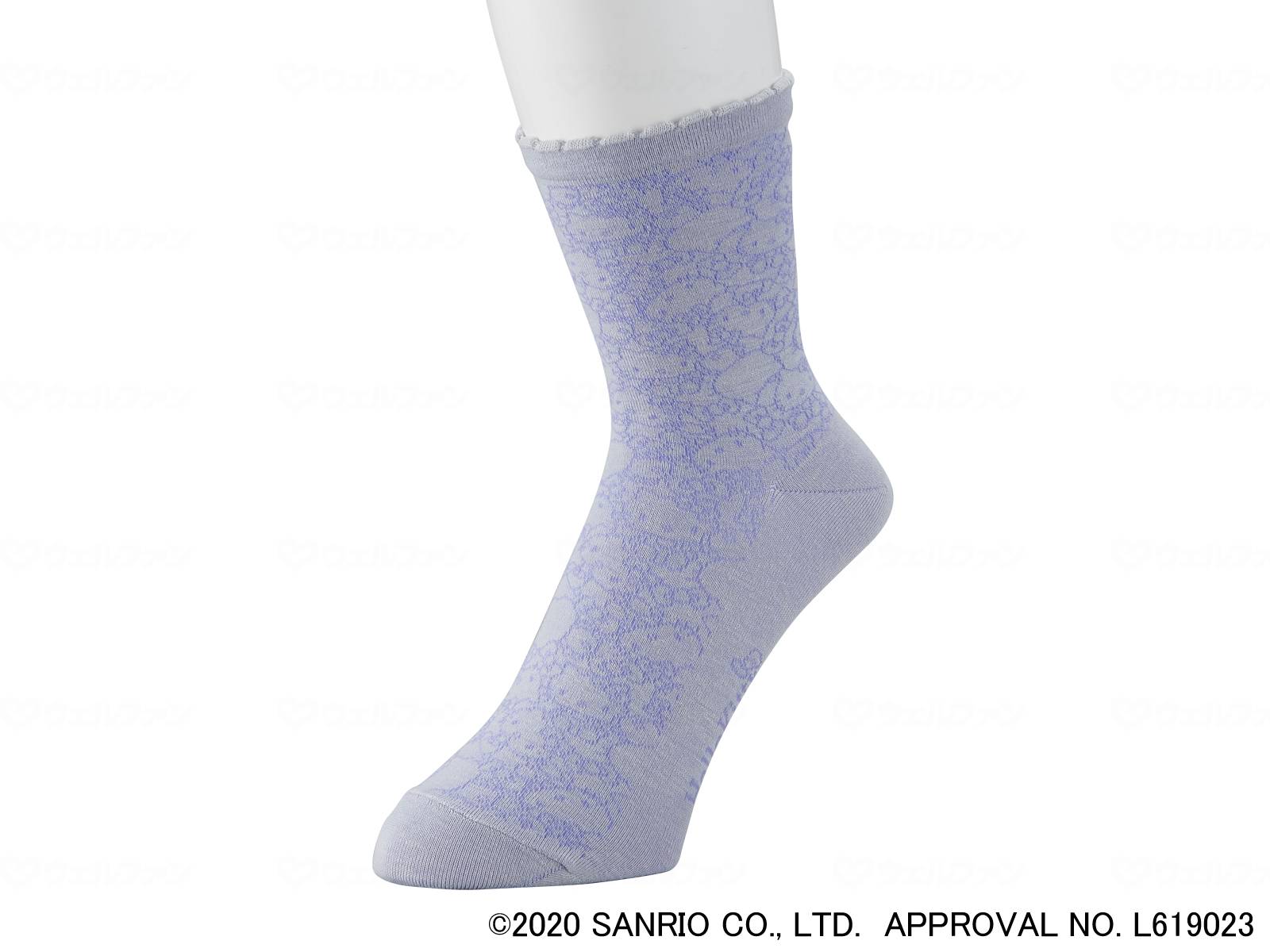 ウェルファン 足首ゆったりソックス(ハローキティ)/パープル/22~24cm 1個（ご注文単位1個）【直送品】