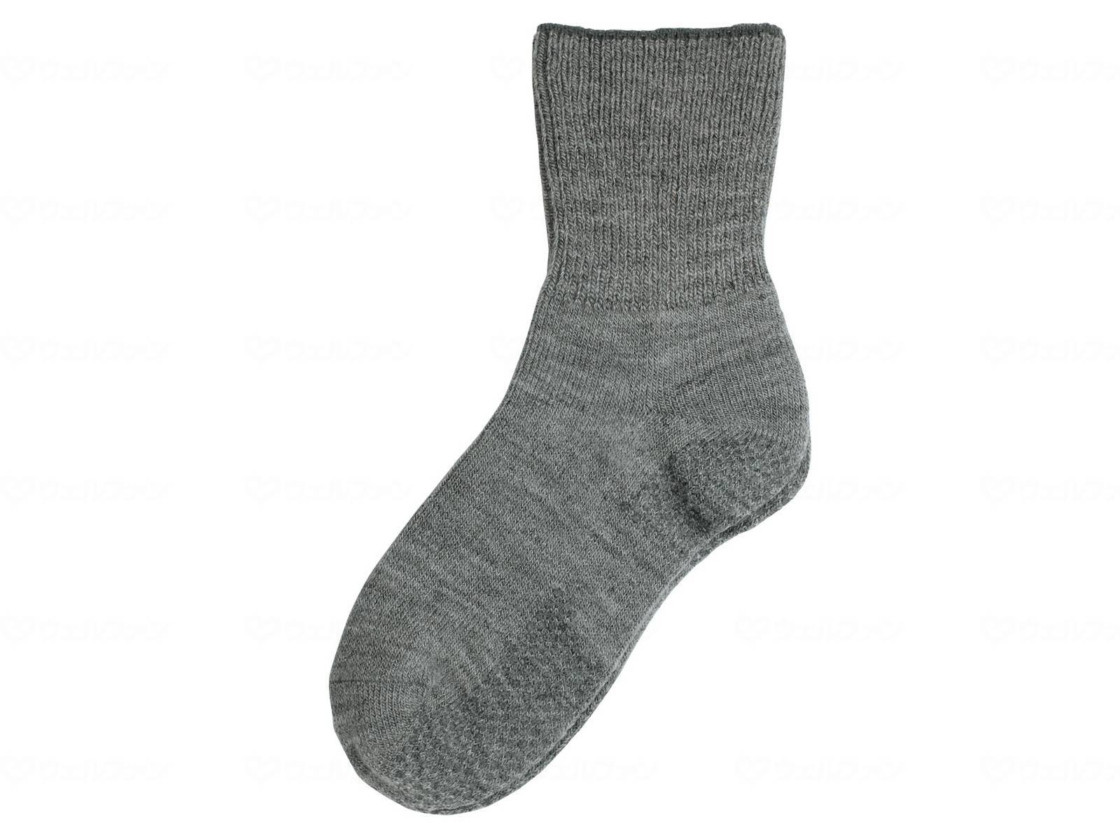 ウェルファン  じんわりあったかくつ下婦人用滑り止め付/グレー 1個（ご注文単位1個）【直送品】
