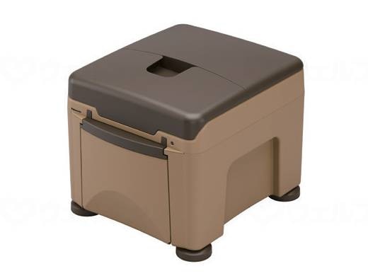 ウェルファン ポータブルトイレ　ラフィーネキューブ ブラウン プラスチック便座 1個（ご注文単位1個）【直送品】