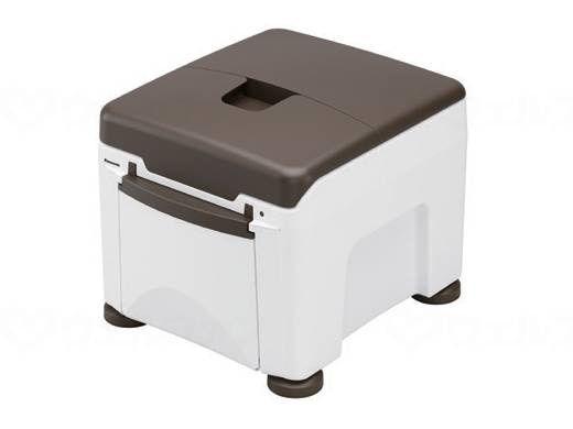 ウェルファン ポータブルトイレ　ラフィーネ　キューブラップタイプ ホワイト プラスチック便座 1個（ご注文単位1個）【直送品】