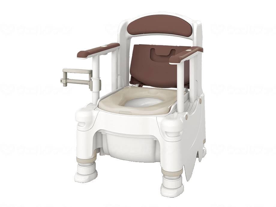 ウェルファン ポータブルトイレFX-30S　らくゾウくん　側方ガードナシ アースブラウン 標準 1個（ご注文単位1個）【直送品】