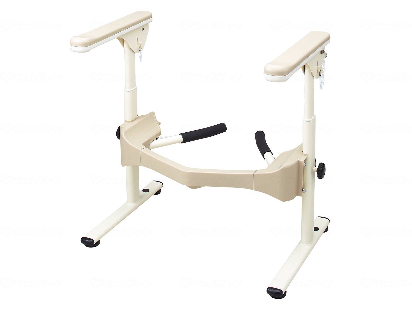 ウェルファン 洋式トイレフレームSUS-はねあげR-2 プラスチック肘掛け 1個（ご注文単位1個）【直送品】