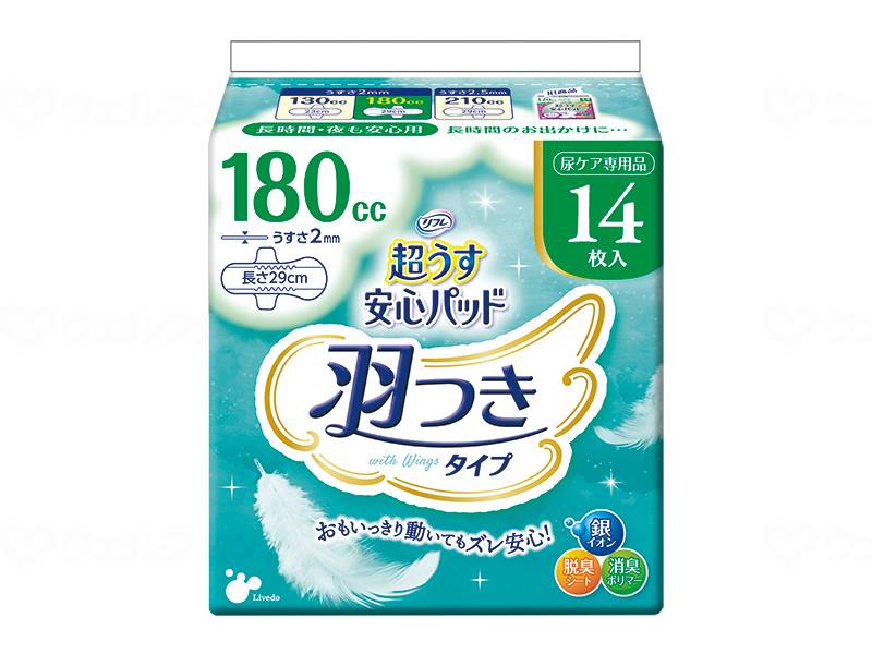 ウェルファン Tリフレ超うす安心パッド 羽つき/袋/180cc 1個（ご注文単位1個）【直送品】