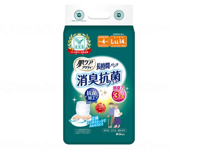 ウェルファン 肌ケアアクティ 長時間パンツ消臭抗菌プラス/袋/L-LL14枚 1個（ご注文単位1個）【直送品】