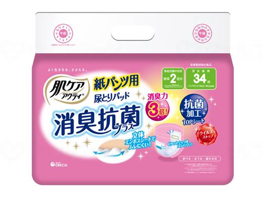ウェルファン パンツ用尿とりパッド消臭抗菌プラス2回分吸収/袋 1個（ご注文単位1個）【直送品】