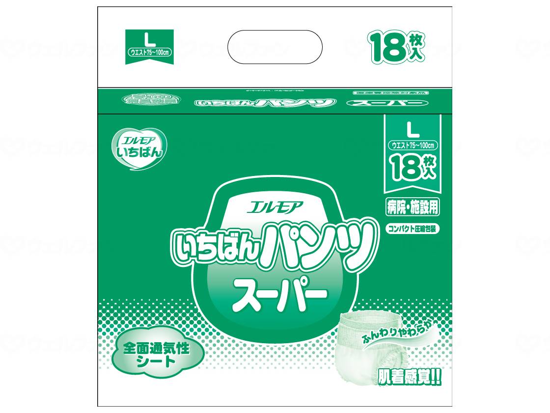 ウェルファン Gエルモアいちばんパンツスーパー/袋/L 1個(ご注文単位1個)【直送品】