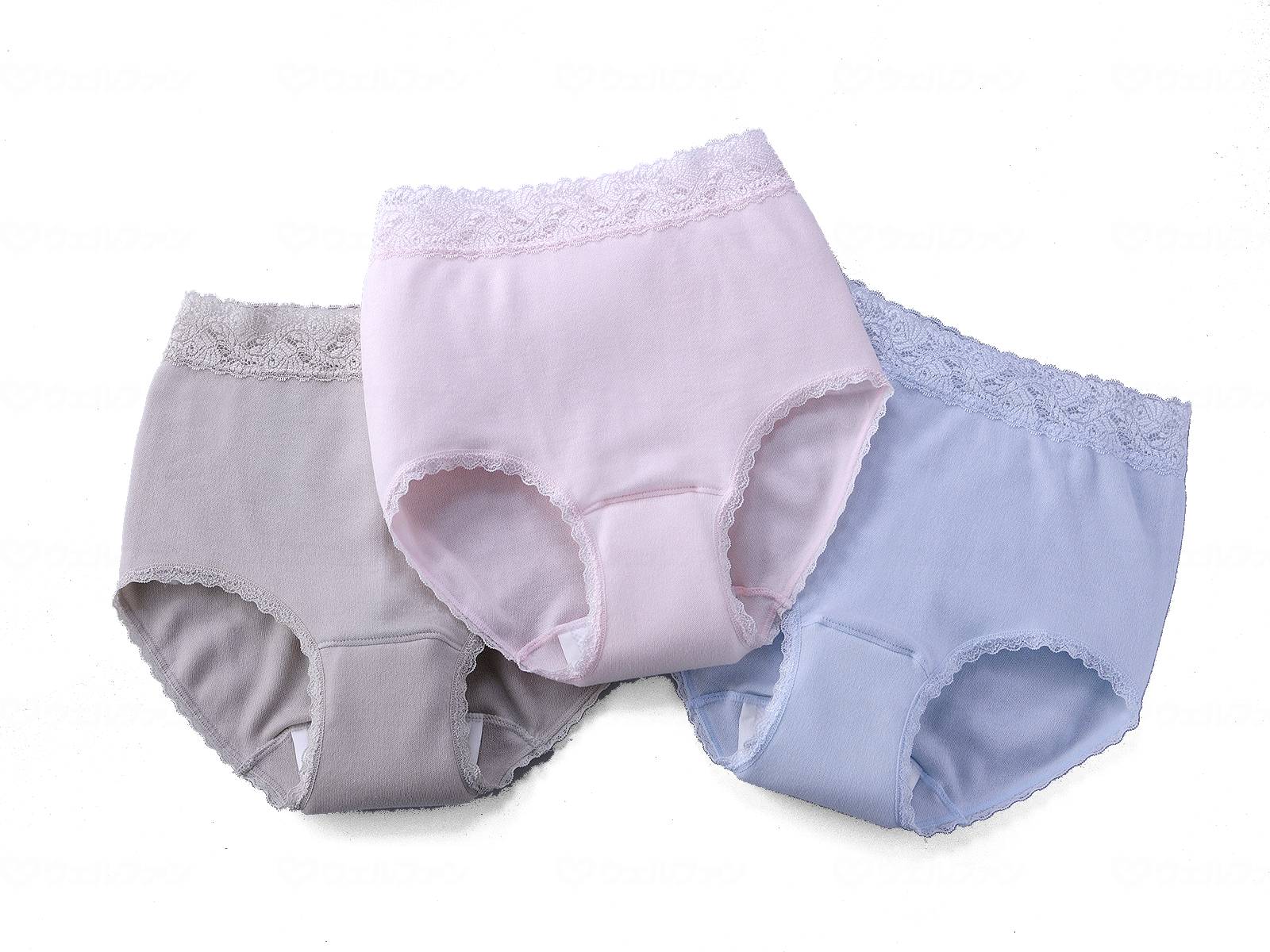 ウェルファン 綿100%レース付ソフトガーゼ失禁ショーツ3色組/M 1個（ご注文単位1個）【直送品】