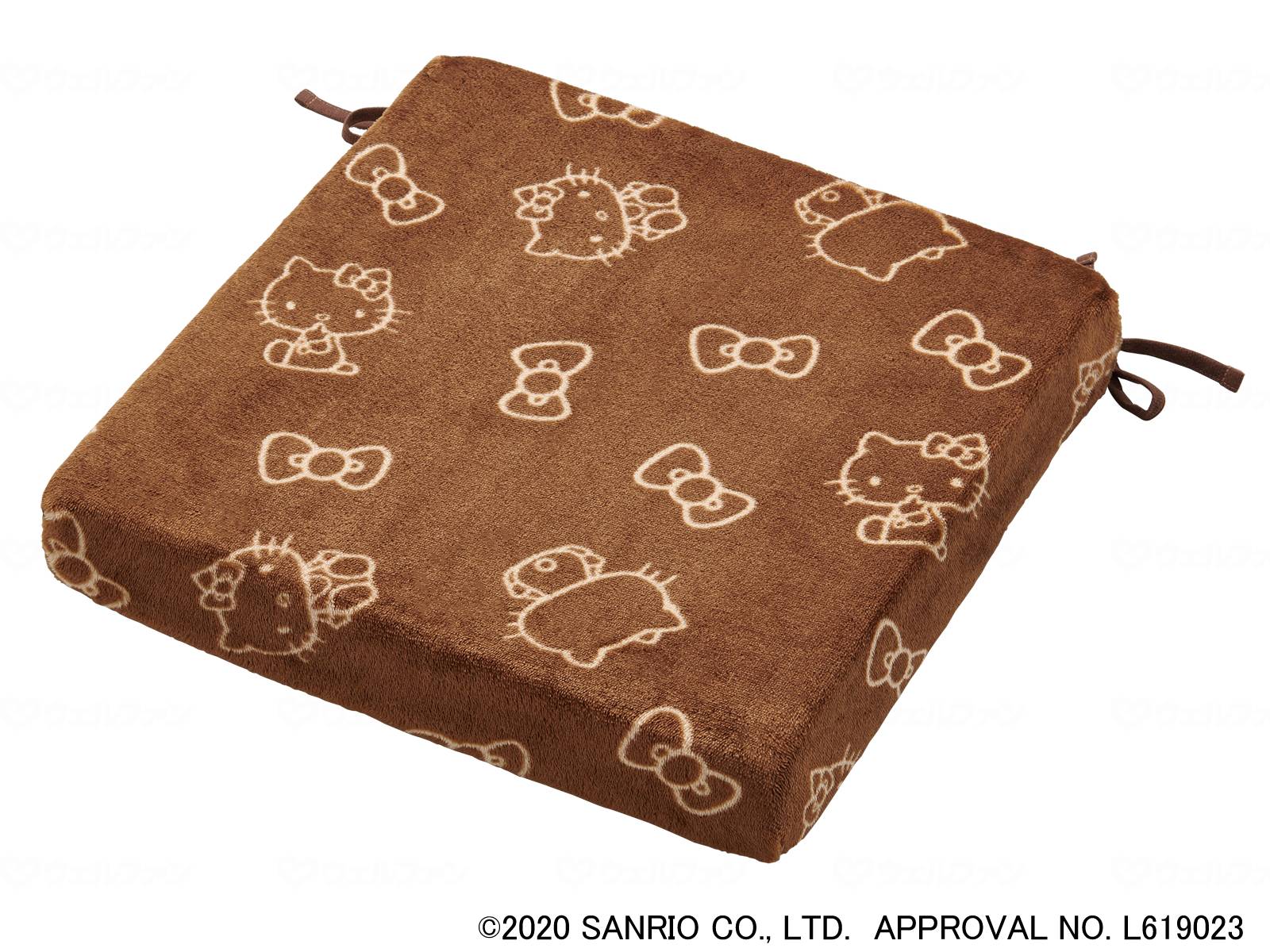 ウェルファン 夢ごこちクッション(ハローキティ) ブラウン 1個(ご注文単位1個)【直送品】
