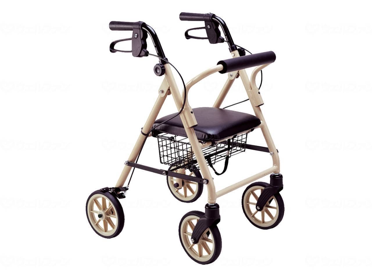 ウェルファン 歩行車ハッピーミニ/ミルクティーベージュ 1台（ご注文単位1台）【直送品】