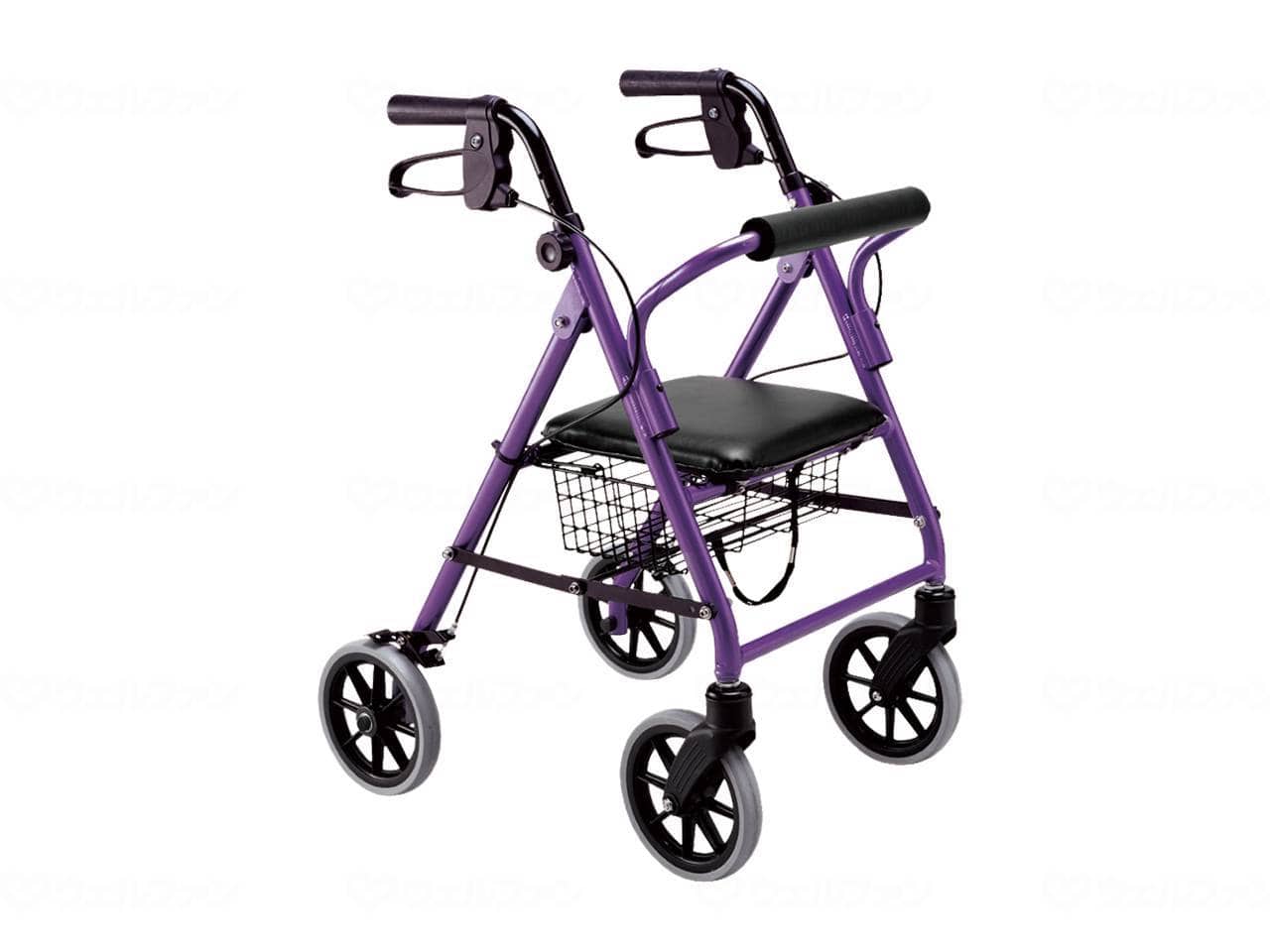 ウェルファン 歩行車ハッピーミニ/パープルメタリック 1台（ご注文単位1台）【直送品】