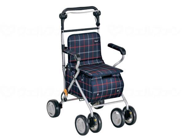 ウェルファン スタンダードタイプシルバーカー テイコブST07/格子紺 1個（ご注文単位1個）【直送品】