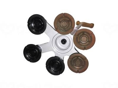 ウェルファン アシストスーパー多点杖用替ゴム（6個セット） 黒×茶 小 1個（ご注文単位1個）【直送品】