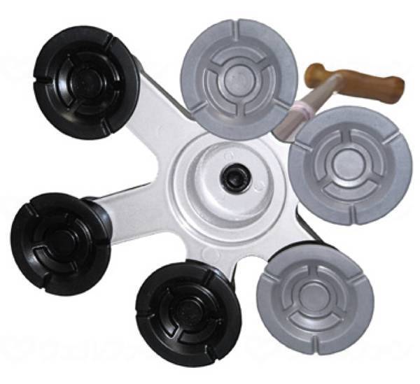 ウェルファン アシストスーパー多点杖用替ゴム（6個セット） 黒×グレー 1個（ご注文単位1個）【直送品】